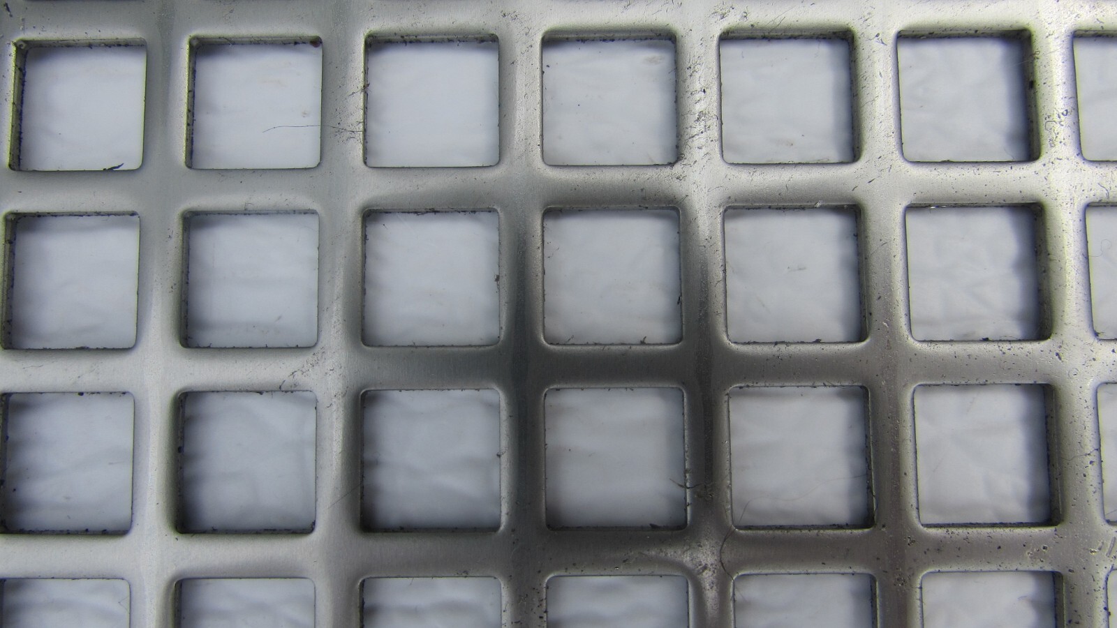 3/8″ SQUARE—- 16 GA. STAINLESS PERFORATED METAL —12″ x 12″