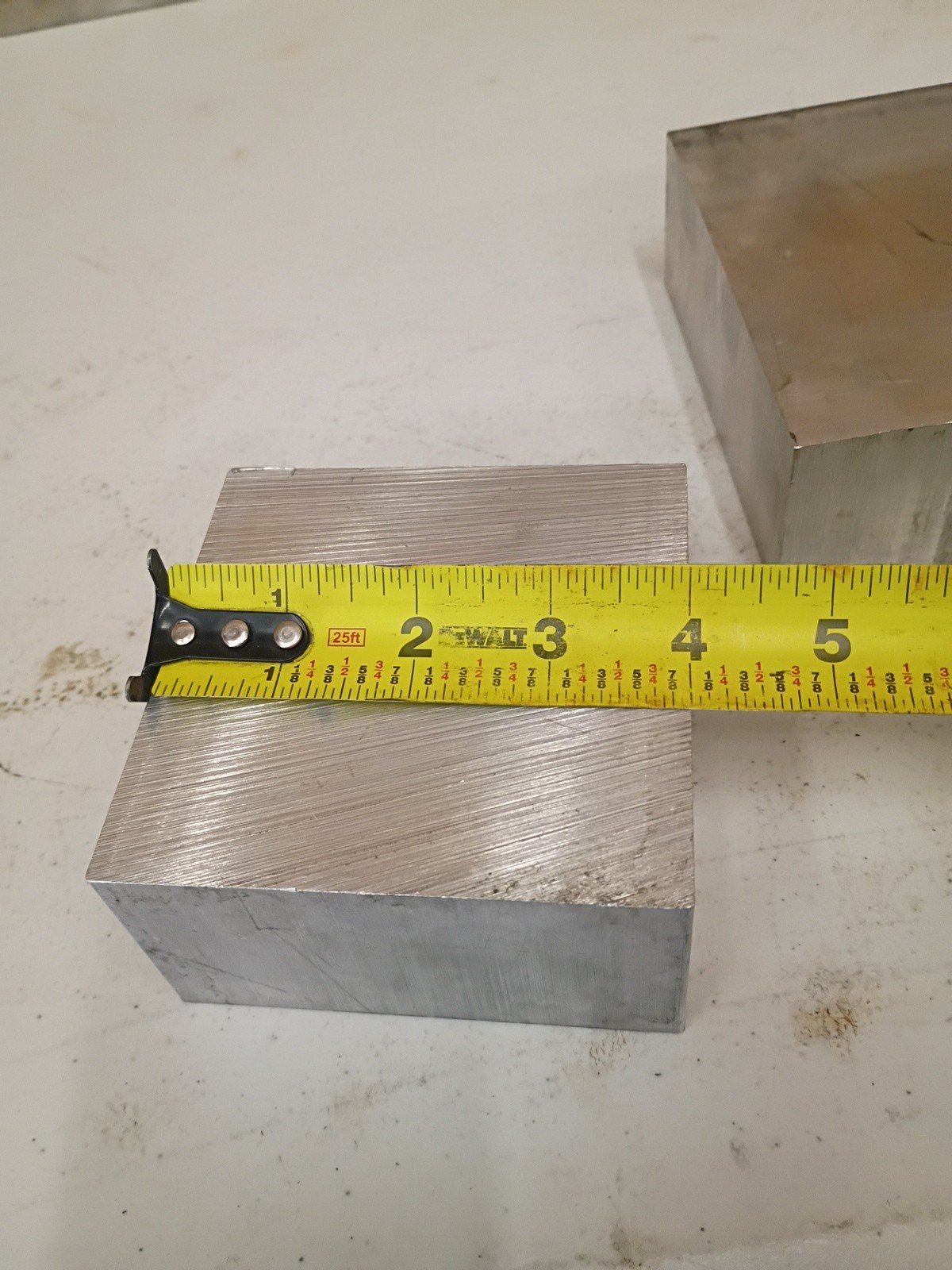 Aluminum Drop Block Plate Remnants (2) 2 1/8x4x4 And 2x 5 3/8x 5 3/8 9.1 Lbs