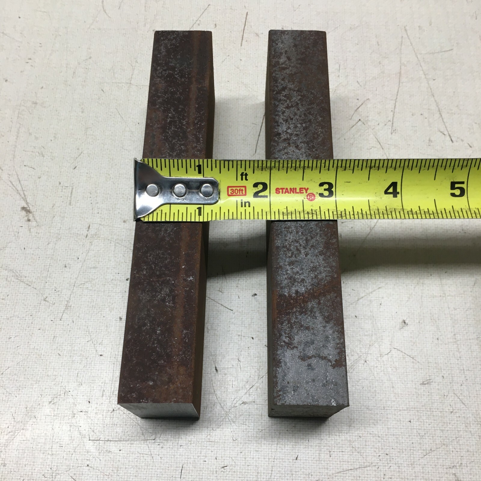 1″x2″x6″ A-36 Hot Rolled Steel Bar, 2 Pieces.
