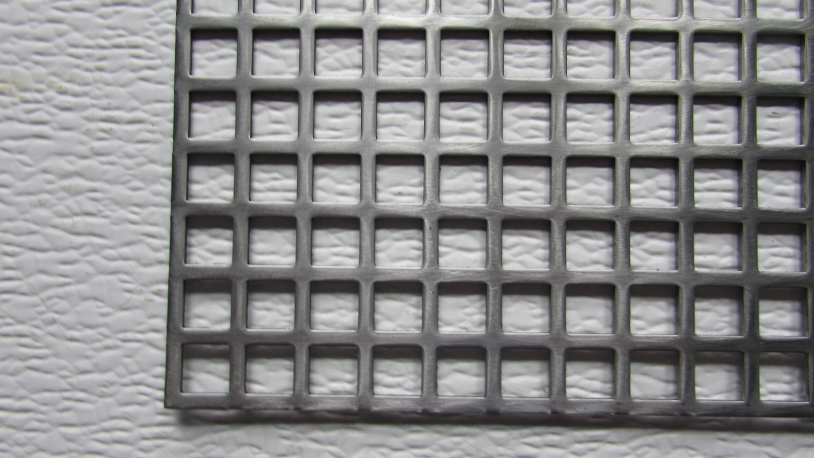 PERFORATED METAL 16 GAUGE–PLAIN STEEL– 3/8″ SQUARE ON 1/2″ CENTERS 6″ X 6″