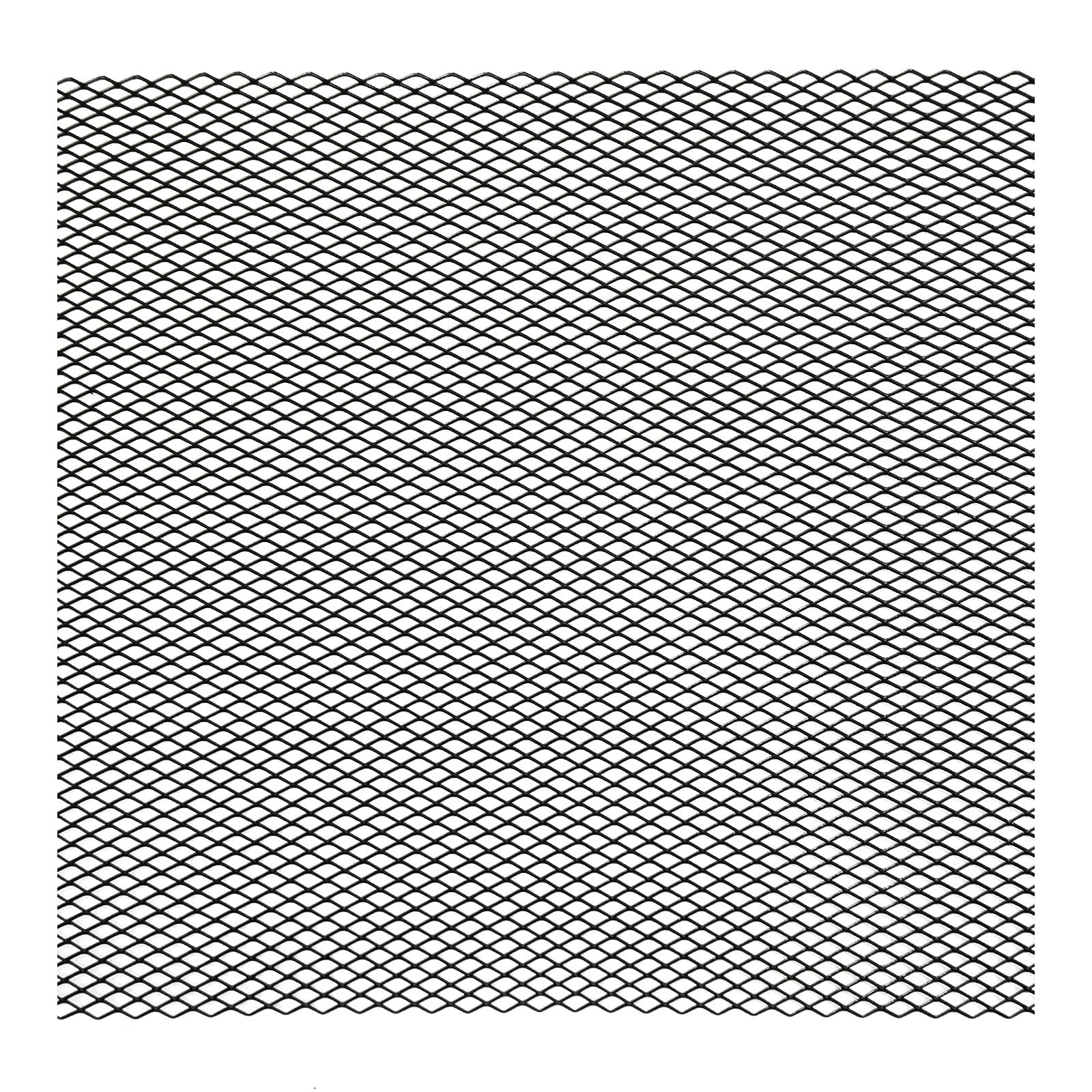 Universal Car Grill Mesh 40″x13″ Black Painted Rhombic-Shape Grids Aluminum A…