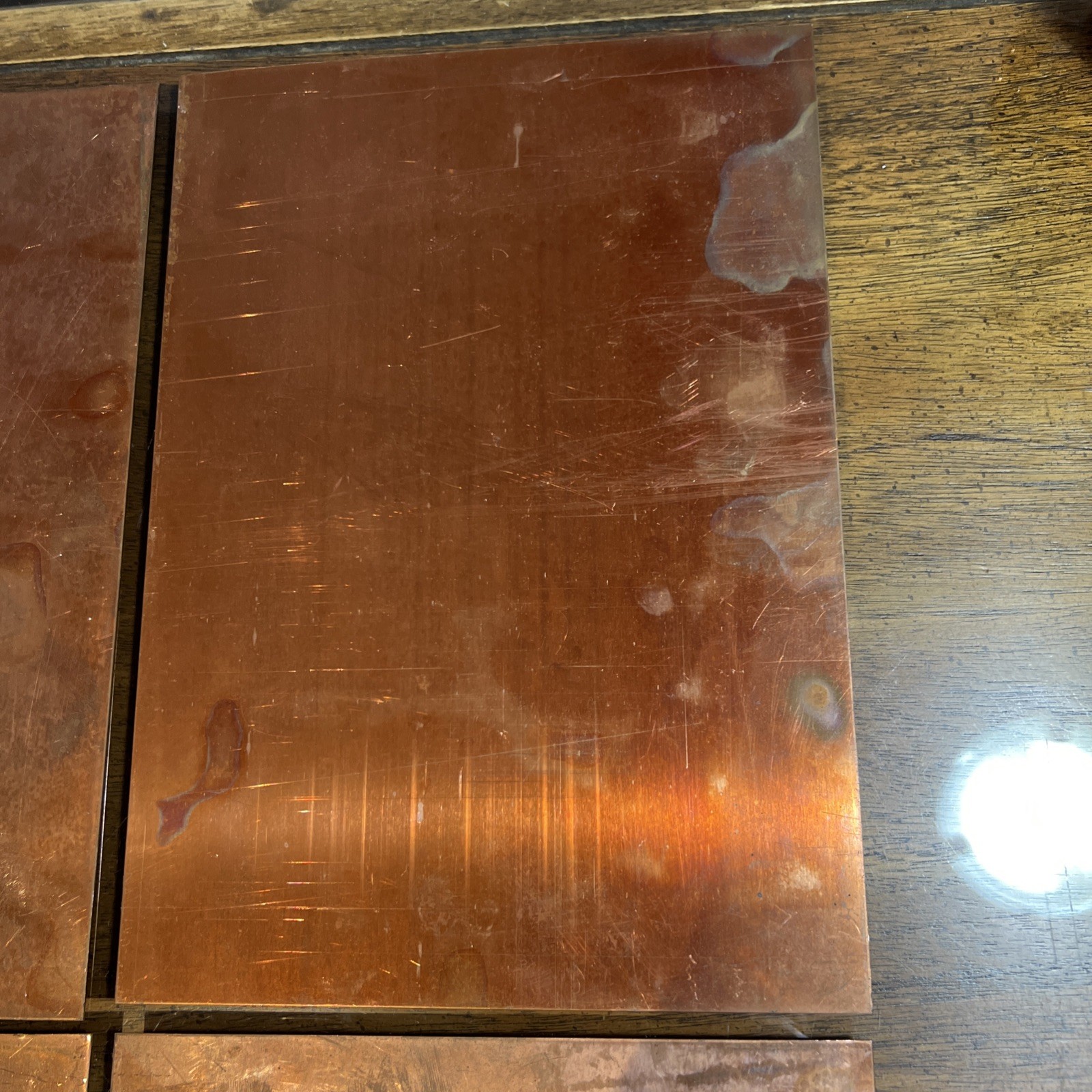 4 Pieces Copper Sheets Plates for Crafts/ Enamel, 10” X 7” New/old Inventory