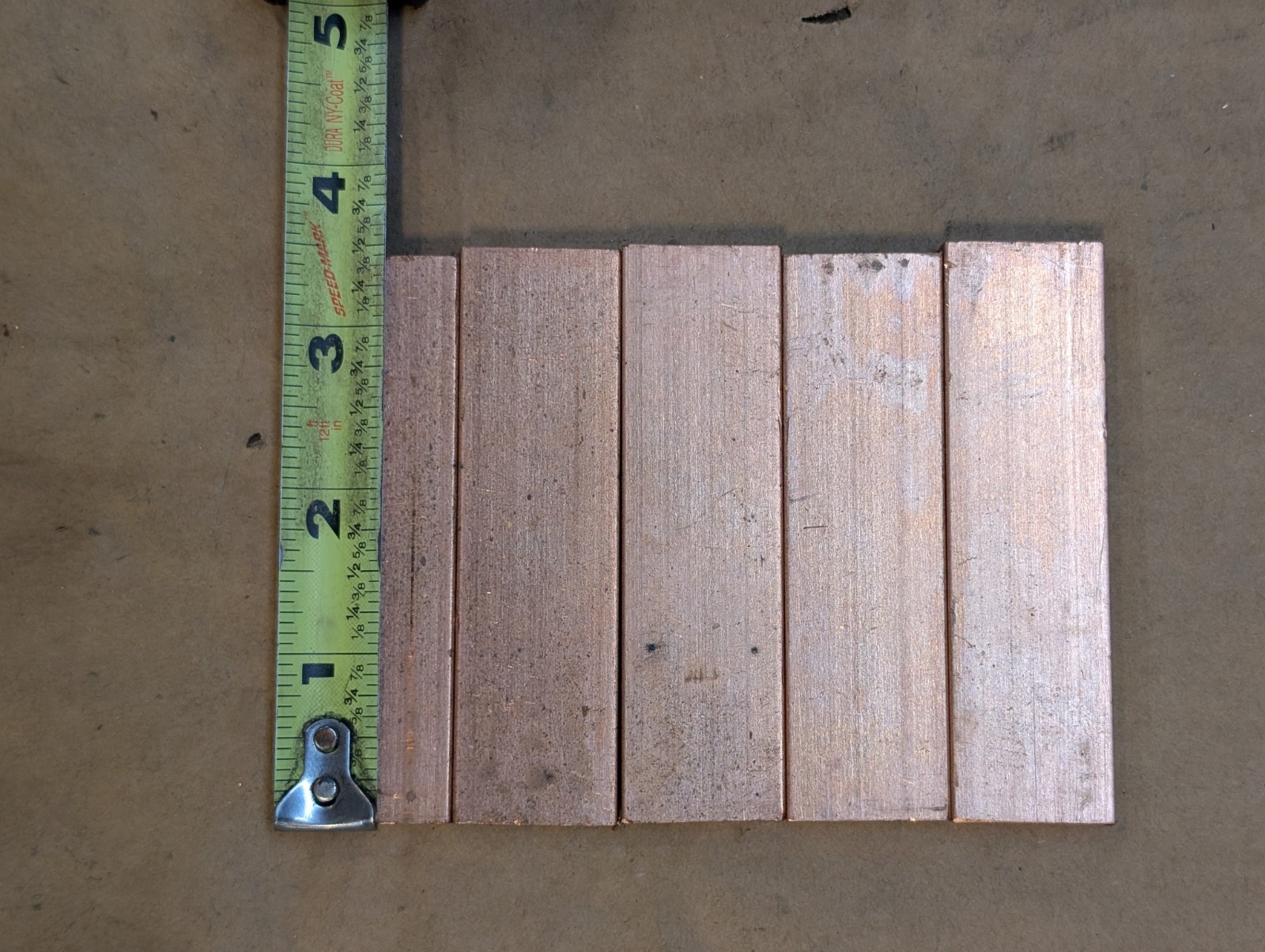 C110 Copper Bus Bar Flat Bar 1/4″ x 1″ x Over 3″ Long Drop Stock – Square Edge