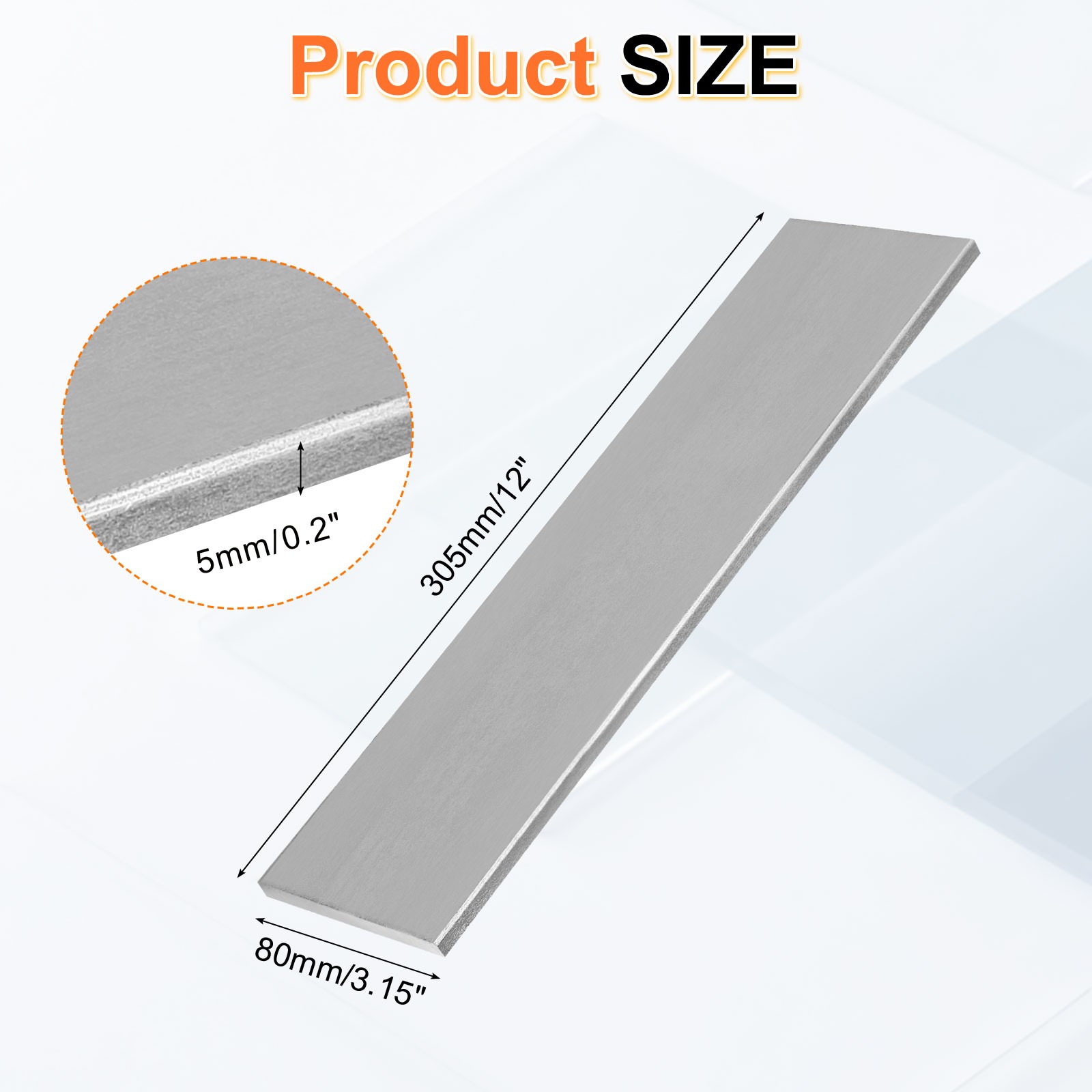 1018 Cold Rolled Carbon Steel Bar, 0.2″x3.15″x12″ Rectangular Flat Bar