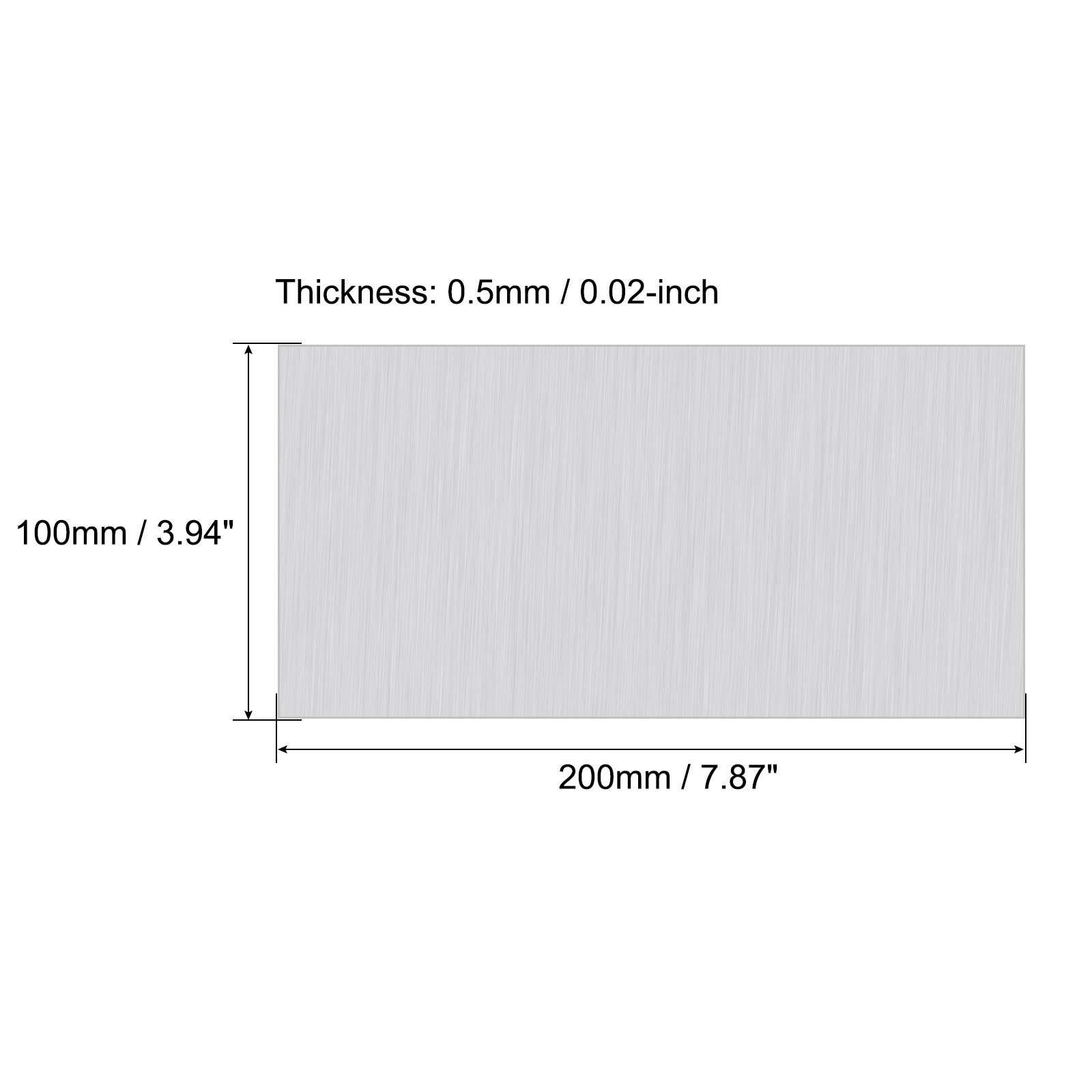 200mm x 100mm x 0.5mm Rectangle 6061 Aluminum Sheet Flat Metal Plate Stock, 4Pcs