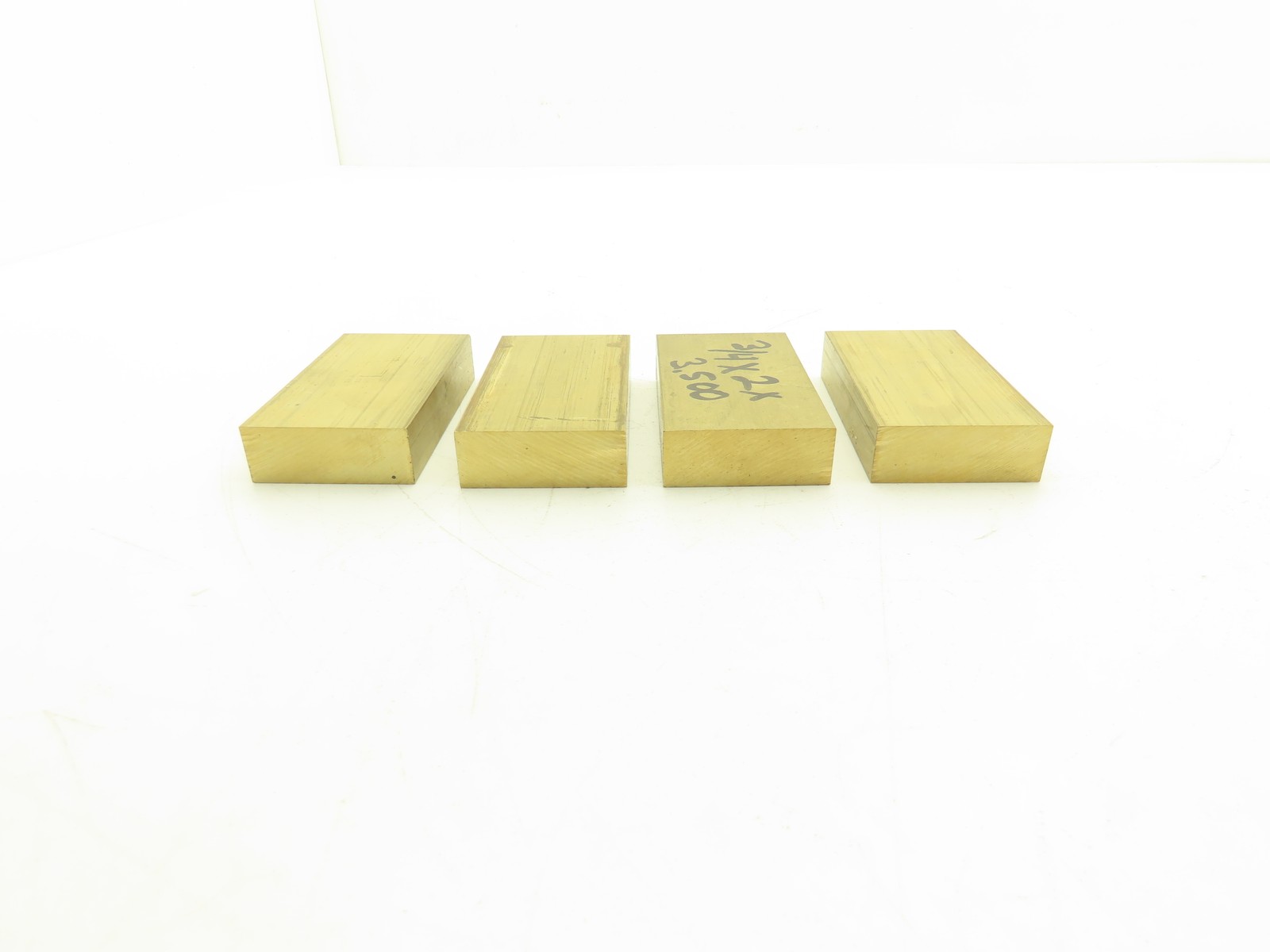 360 Yellow Brass Stock Rectangle Flat Bar 3/4″x 2″x 3-1/2″L Lot of 4pcs