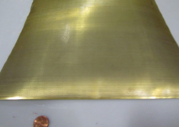 Brass Perforated Extra Thin Sheet, .016″ Thick x 24″ x Per Ft”, .038″ Hole Dia.