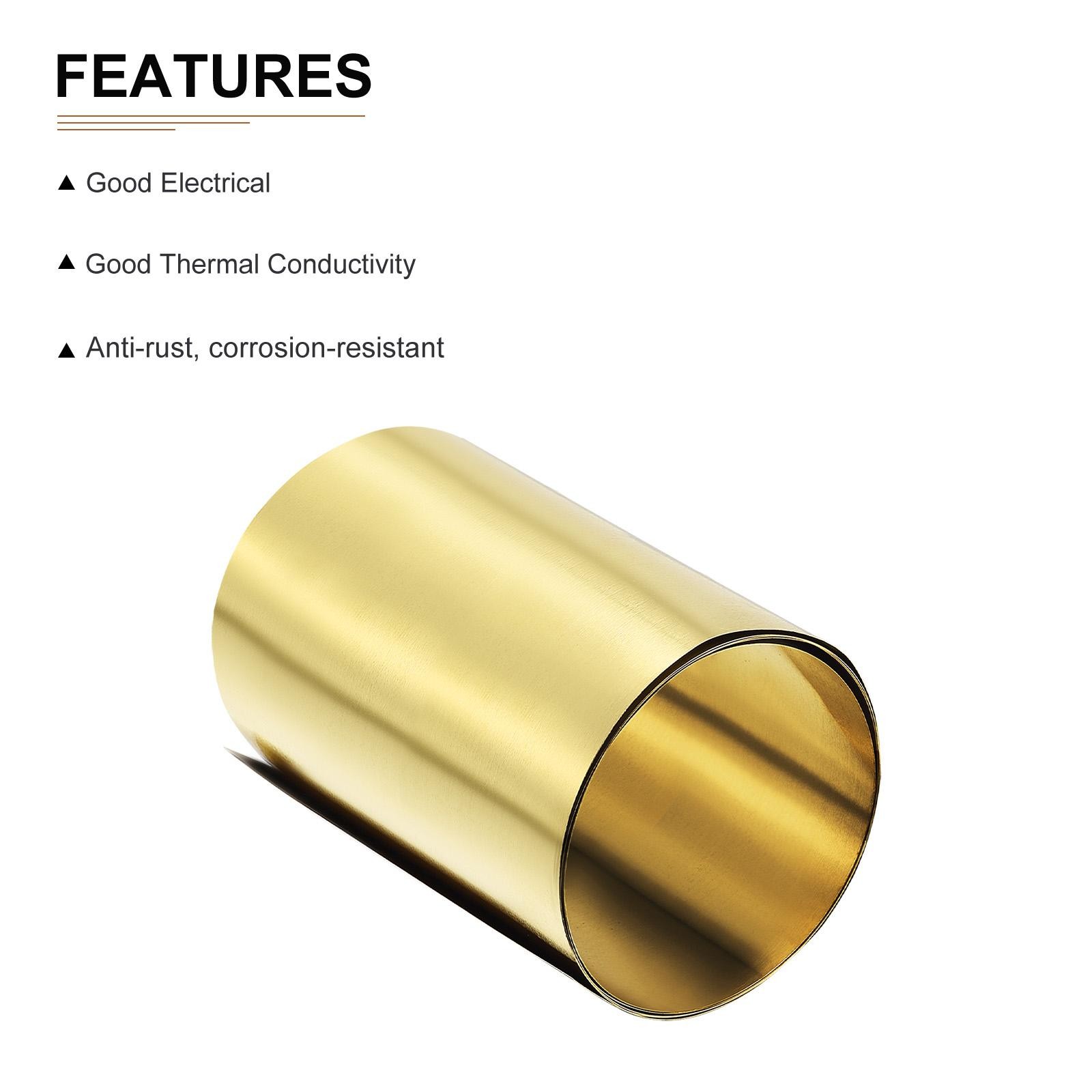 1000x100x0.2mm(LxWxT) Brass Sheets – 1Pack – Good for Making Machinery