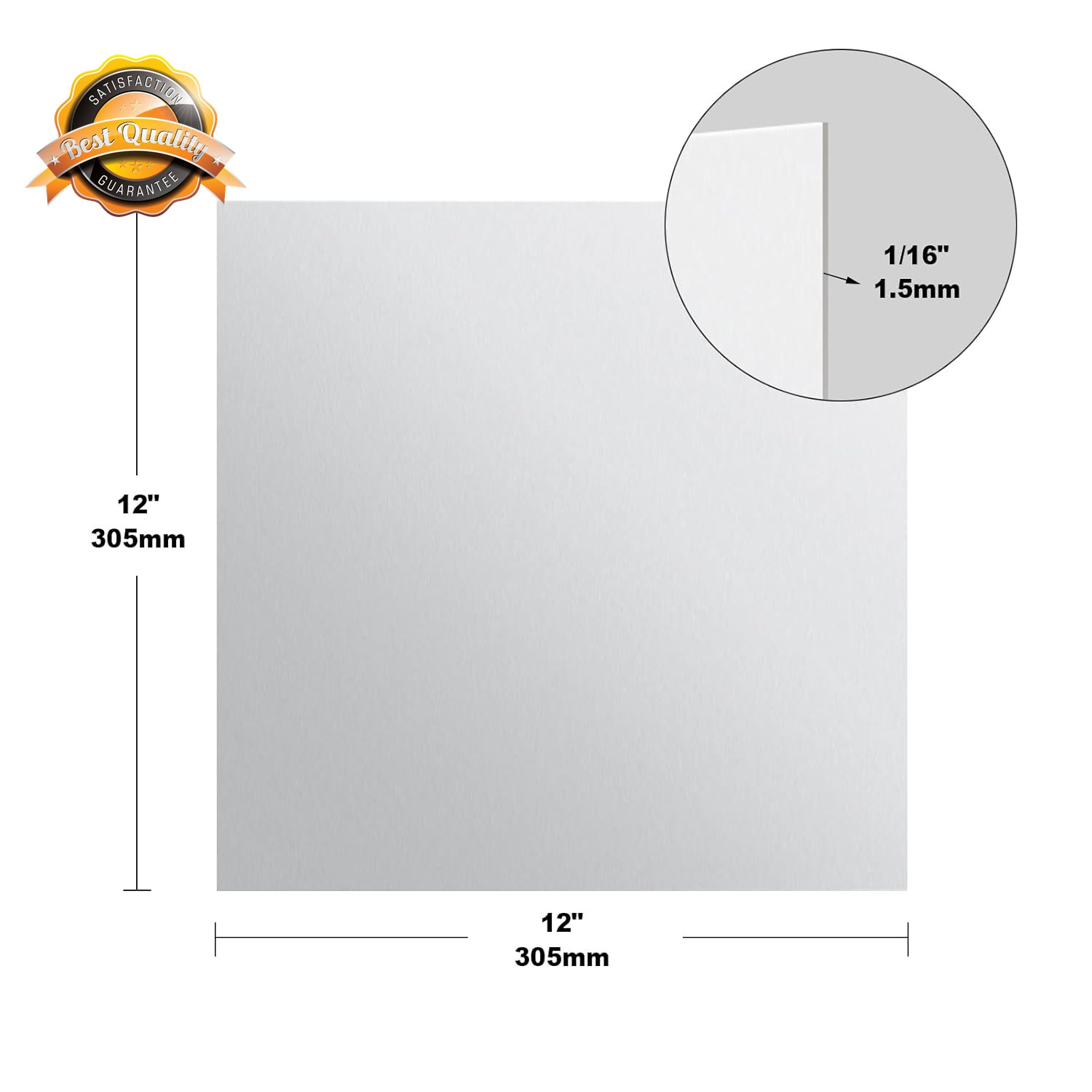 2Pcs 6061 T651 Aluminum Sheet Metal Plate 12x12In 1/16 Inch Fabrication