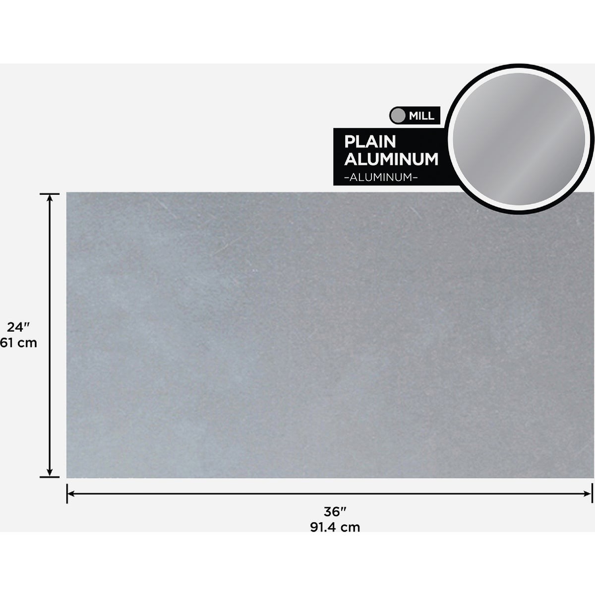 M-D Building Products 24 In. x 36 In. x .019 In. Mill Aluminum Sheet Plain M-D