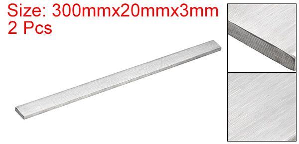 2pcs Stainless Steel Flat Bar Brushed Finish Trim Strips Sheet 12″x25/32″x1/8″