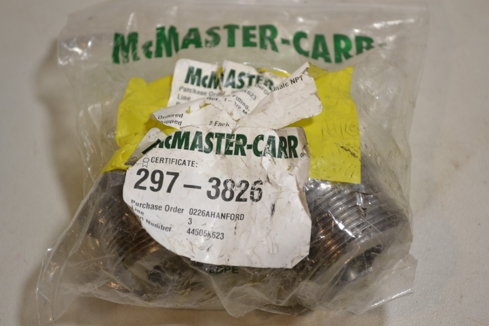 2 Pack McMaster-Carr 44605K623 297-3826