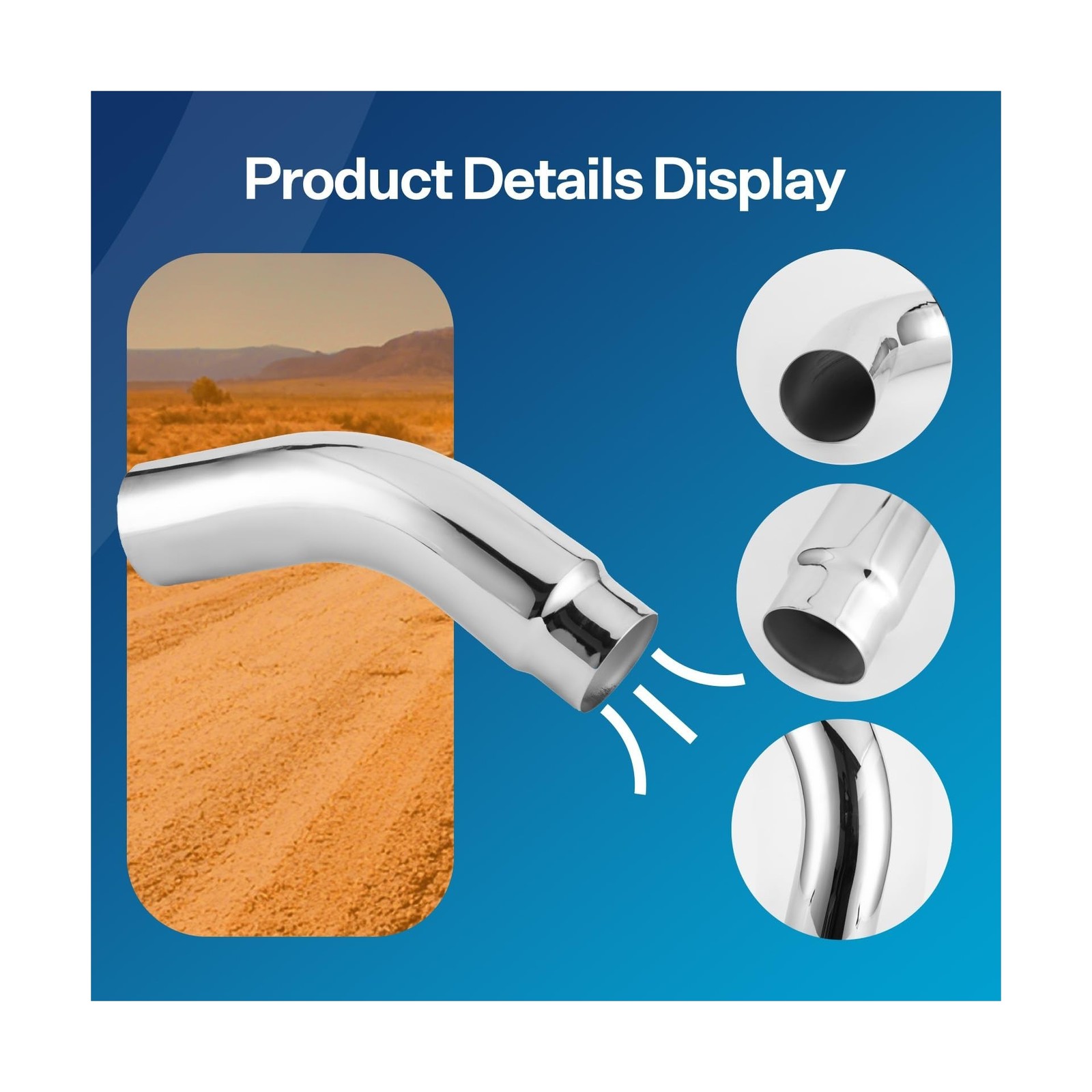 4-6″ Universal Exhaust Elbow Pipe w/Clamp Chrome Finish Drynochet | Premium S…