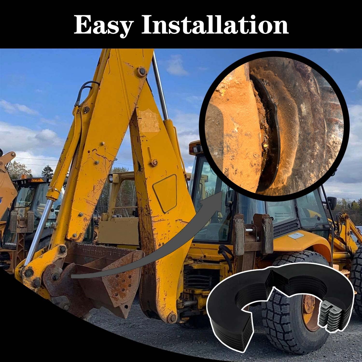 8 Pack 45MM Excavator Bucket Pin Shim Kit Detachable for Excavator Skid Steer