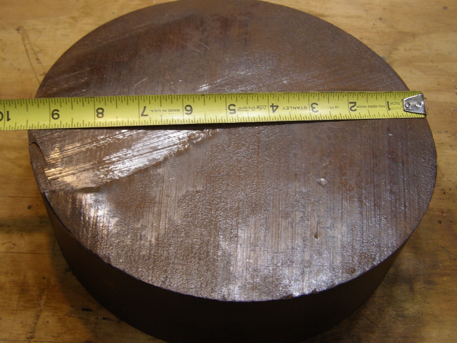 9-1/2″ Diameter x 2-1/4″ Thick Iron / Steel Disk About 55 Lbs Iron Plate See De