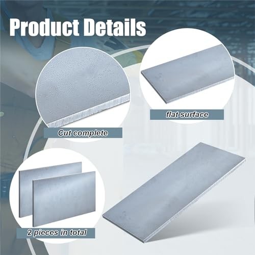 2 Pcs 1/4″ x 6″ x 12″ Hot Rolled Mild Steel Plate – Weldable Flat Stock for Cutt