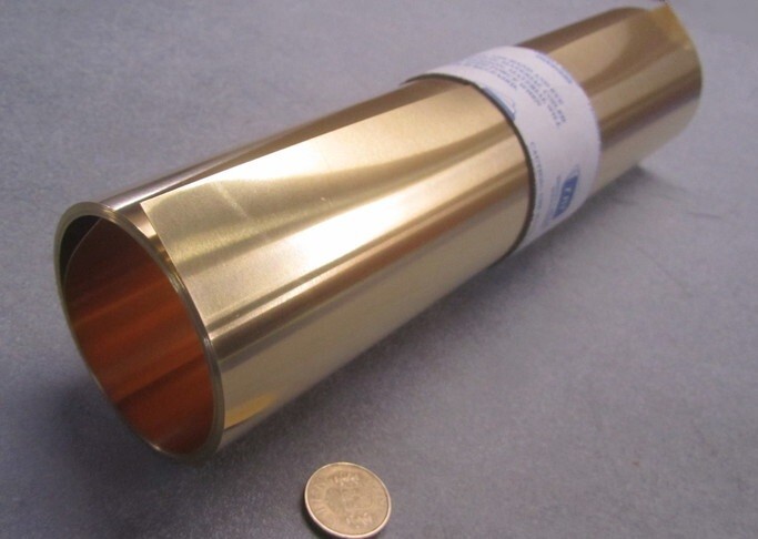 260 Brass Shim Sheet 0.012″ Thick x 12.00″ Wide x 120″ Length