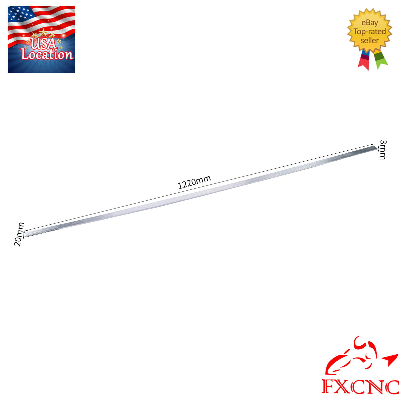 T6061 Aluminum Metal Flat Plate Sheet Flat Length 1220mm Width 20mm Thick 3mm
