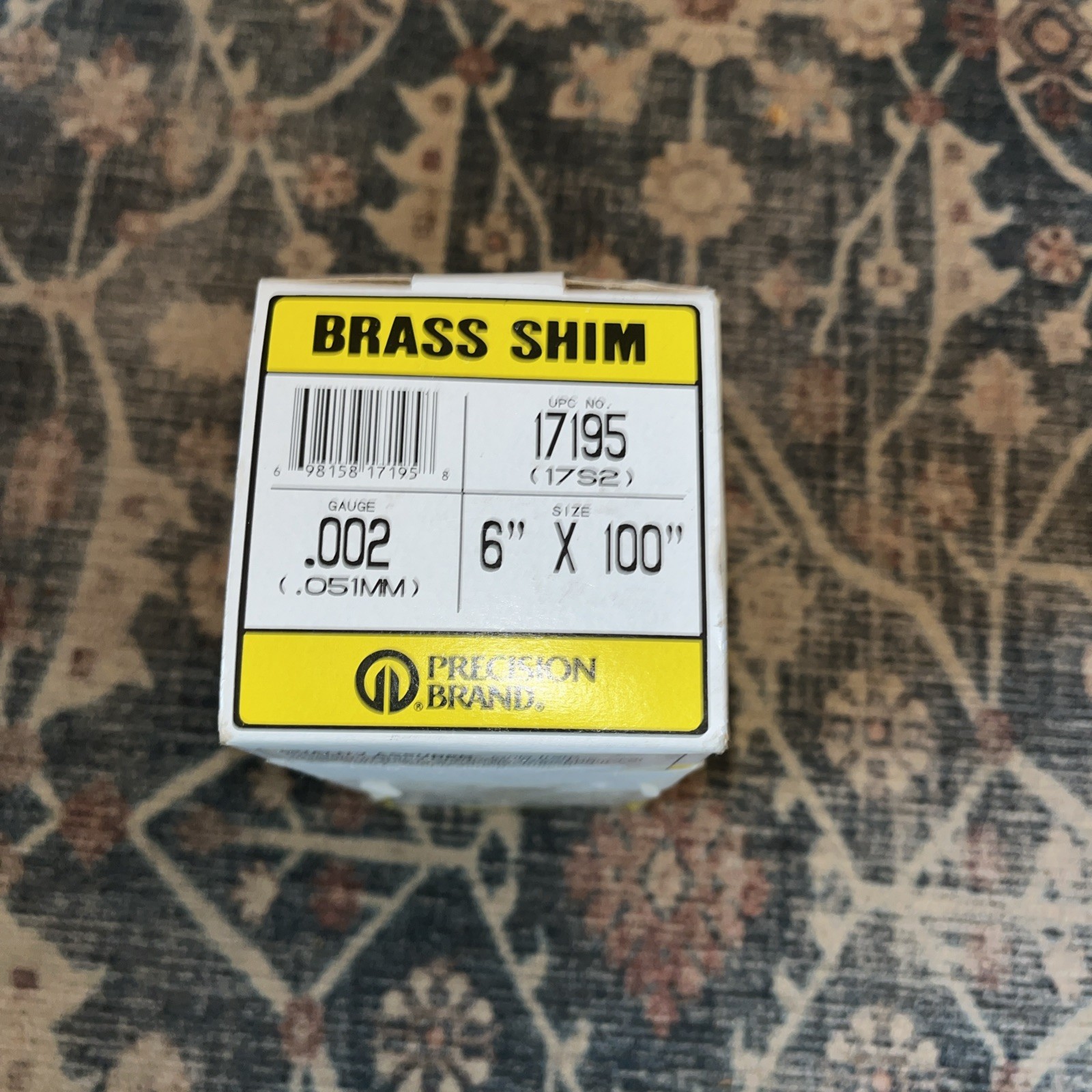 Precision Brand Brass Shim Stock .002 6”x 100” 17195 1 Pack NOS