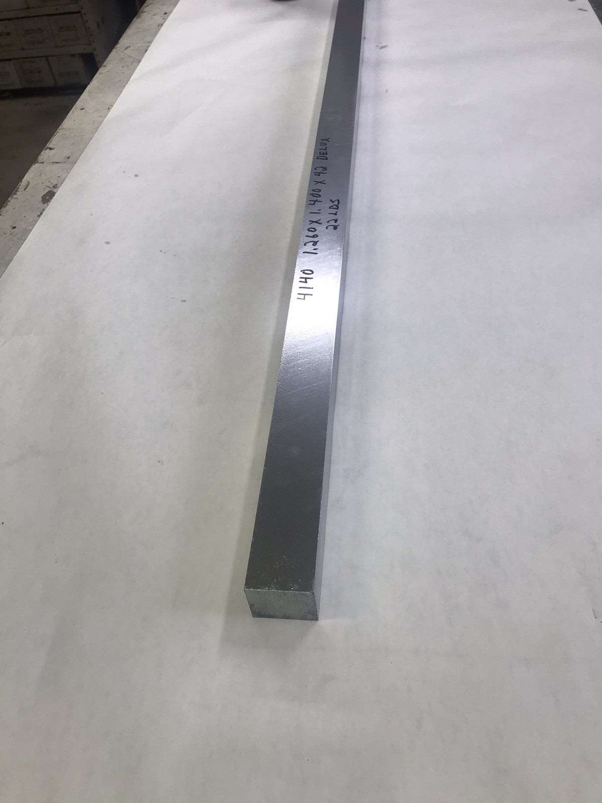 4140 STEEL Deluxe 1.260×1.400×42″ flat and square FREE SHIPPING