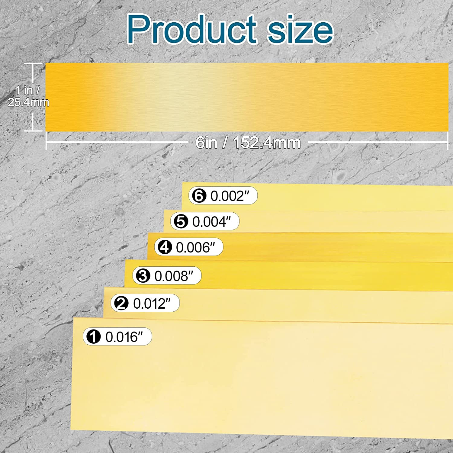 12 Brass Strip Shim Stock Assortment | Metal Shims | Various Thickness
