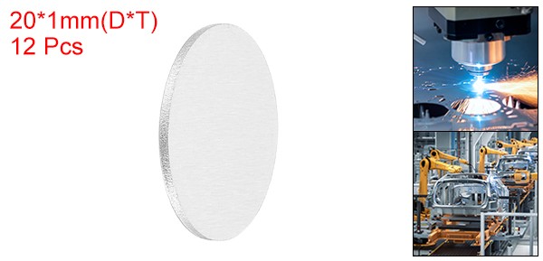 12Pcs Aluminum Disc 1″(20mm) Dia 0.04″(1mm) Thick Round 1060 Aluminum Sheets