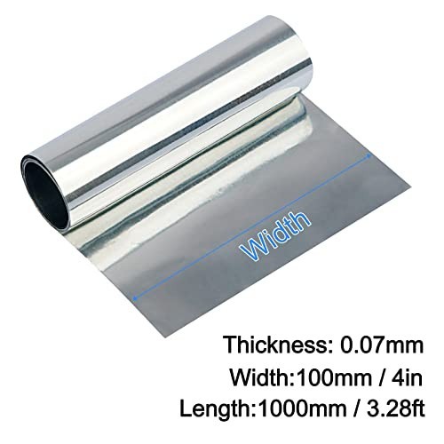 High Purity Zinc Foil, Pure Zn Sheet Plate Metal 0.07x100x1000mm, White