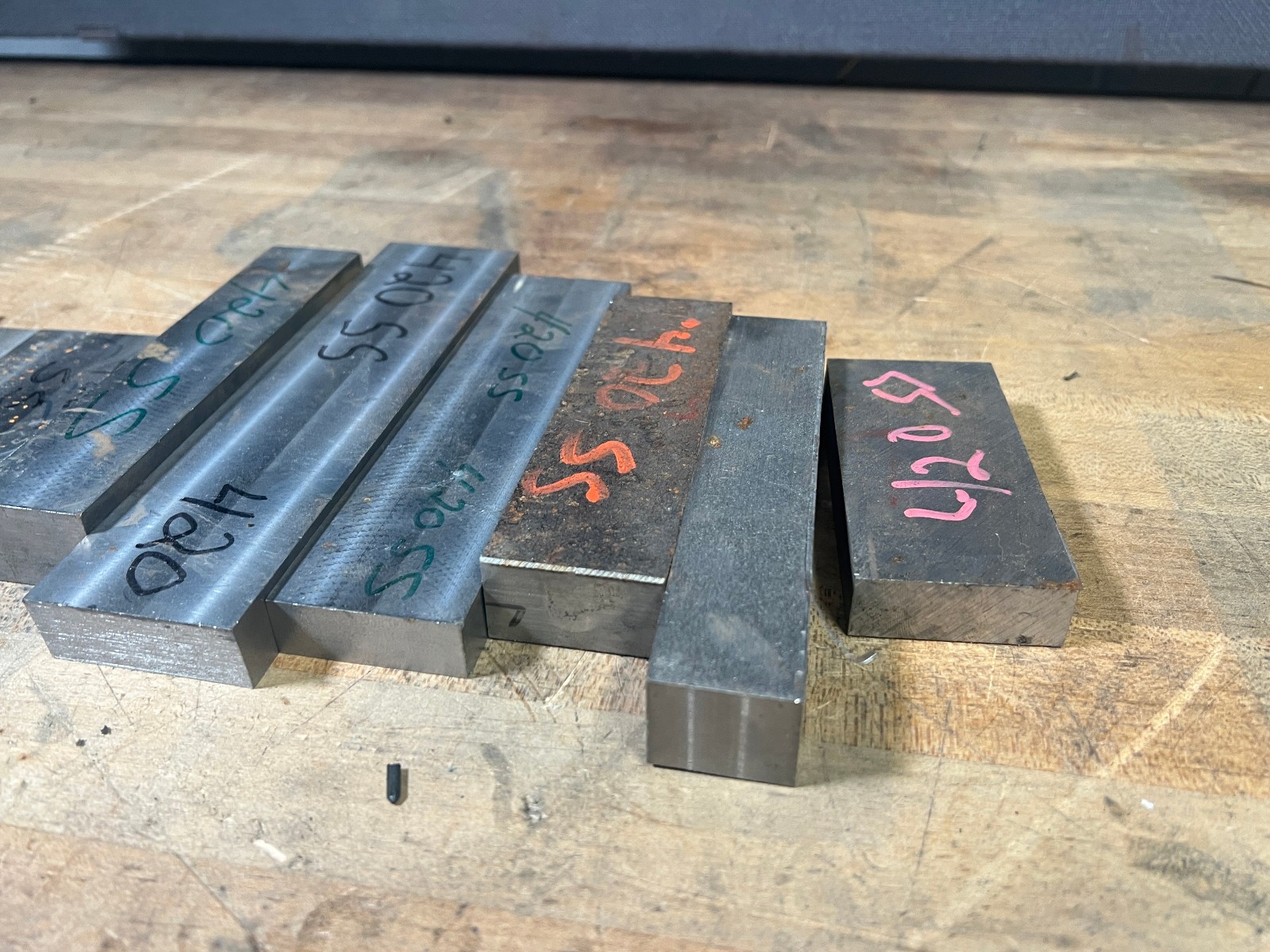 420 Stainless steel SS flat bar stock , tool steel lot, cut offs knife making