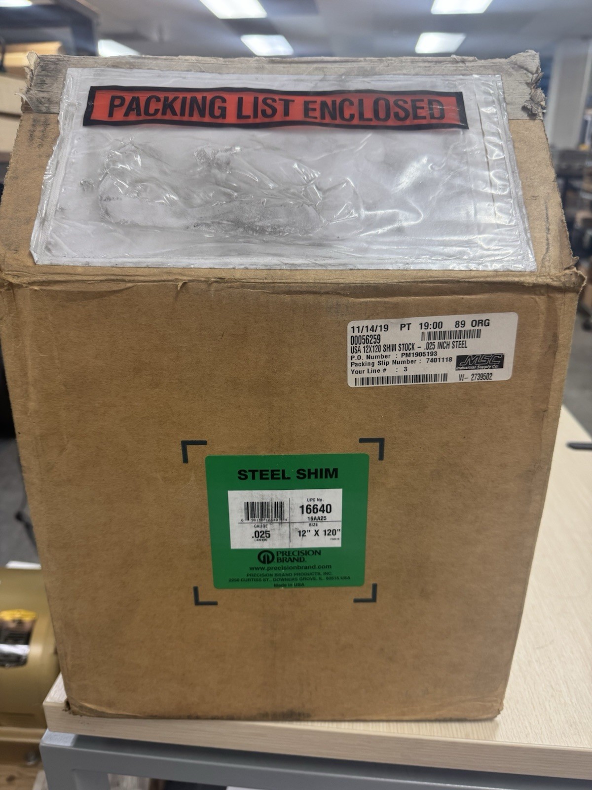 Precision Brand 16640 Steel Shim Stock Roll .025″ x 12″ x 120″ Made in USA