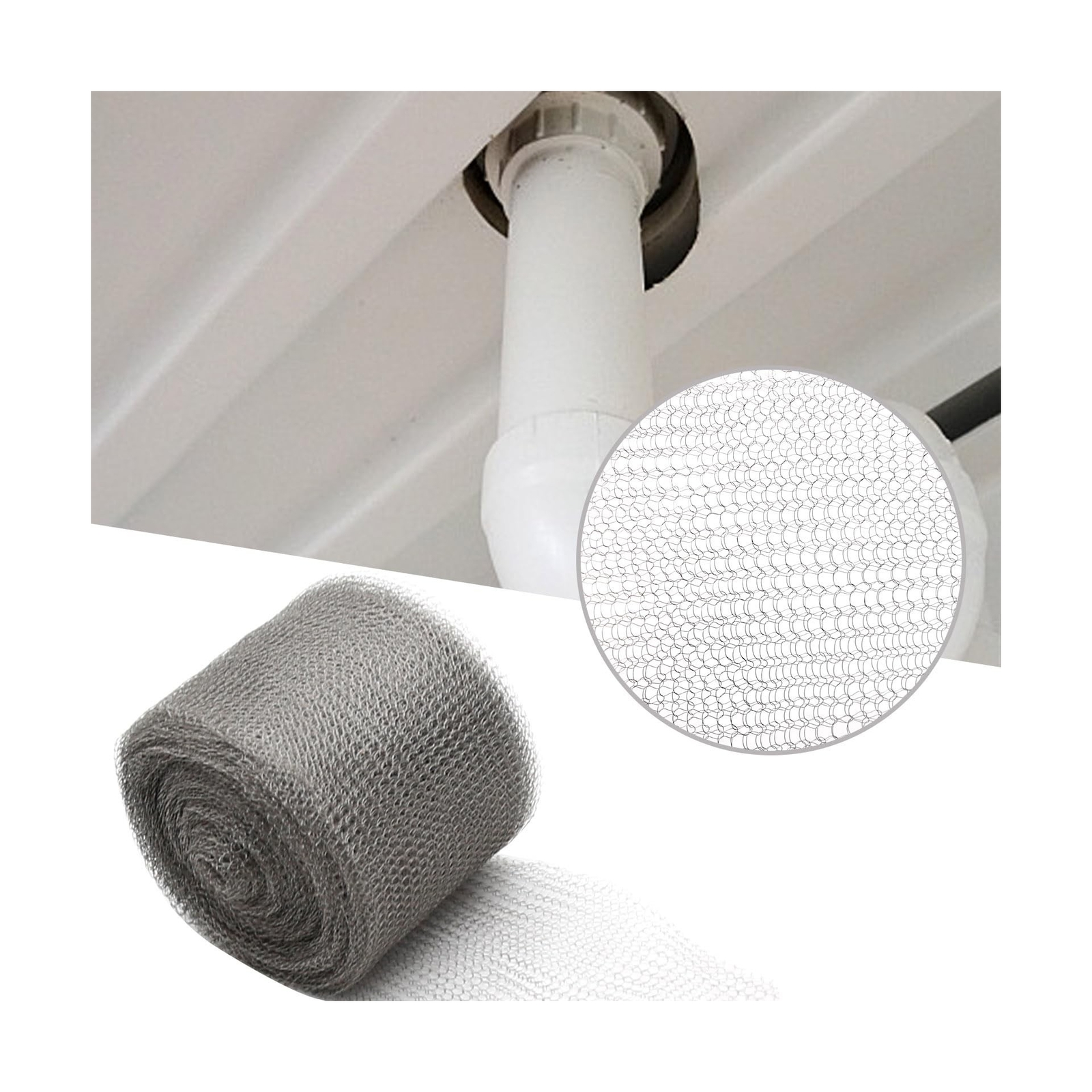 5”x 100 ft Stainless Steel Mesh Roll, Rusty-Proof Flexible Stainless Steel
