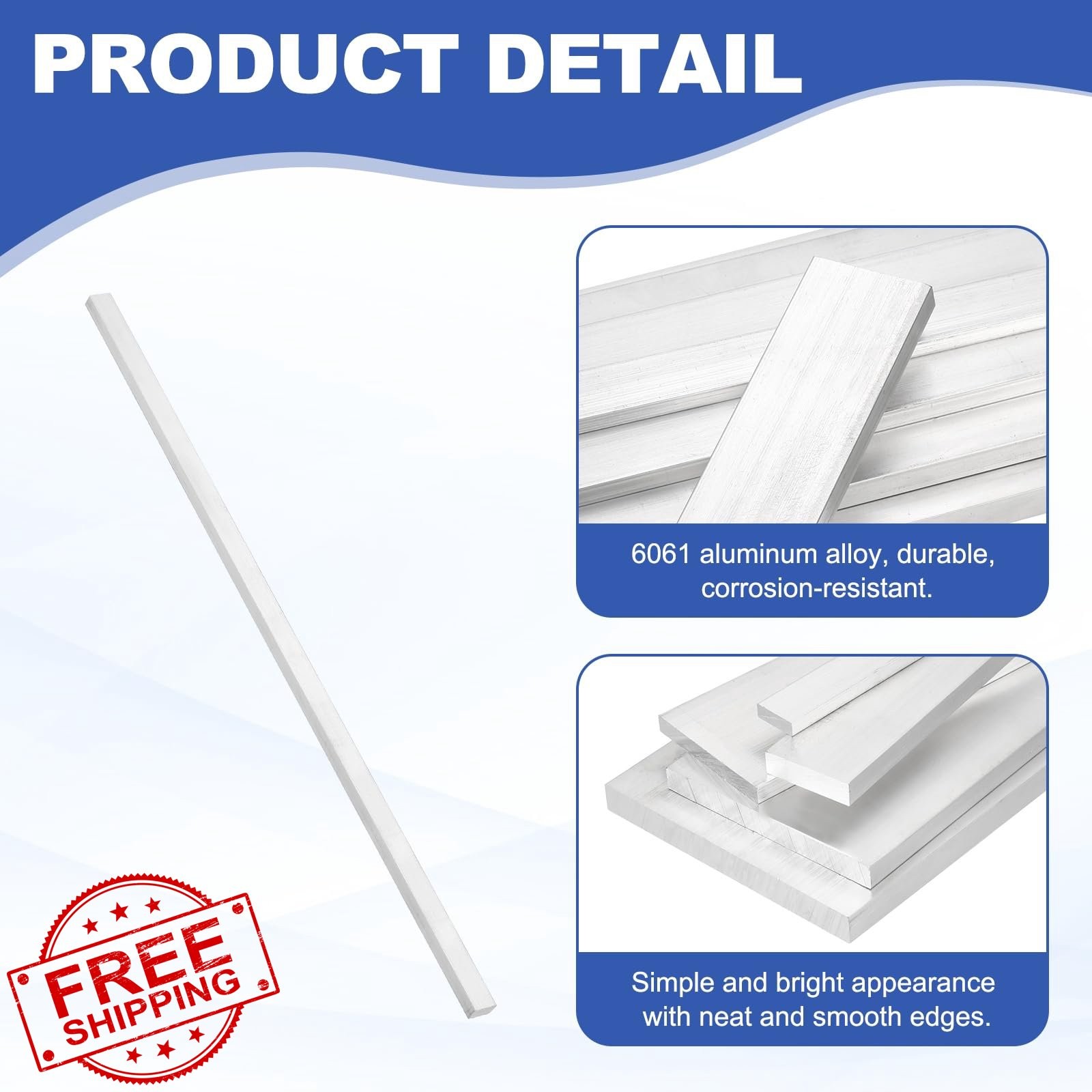 uxcell 0.2″x0.4″x14″ Aluminum Flat Bar 2 Set
