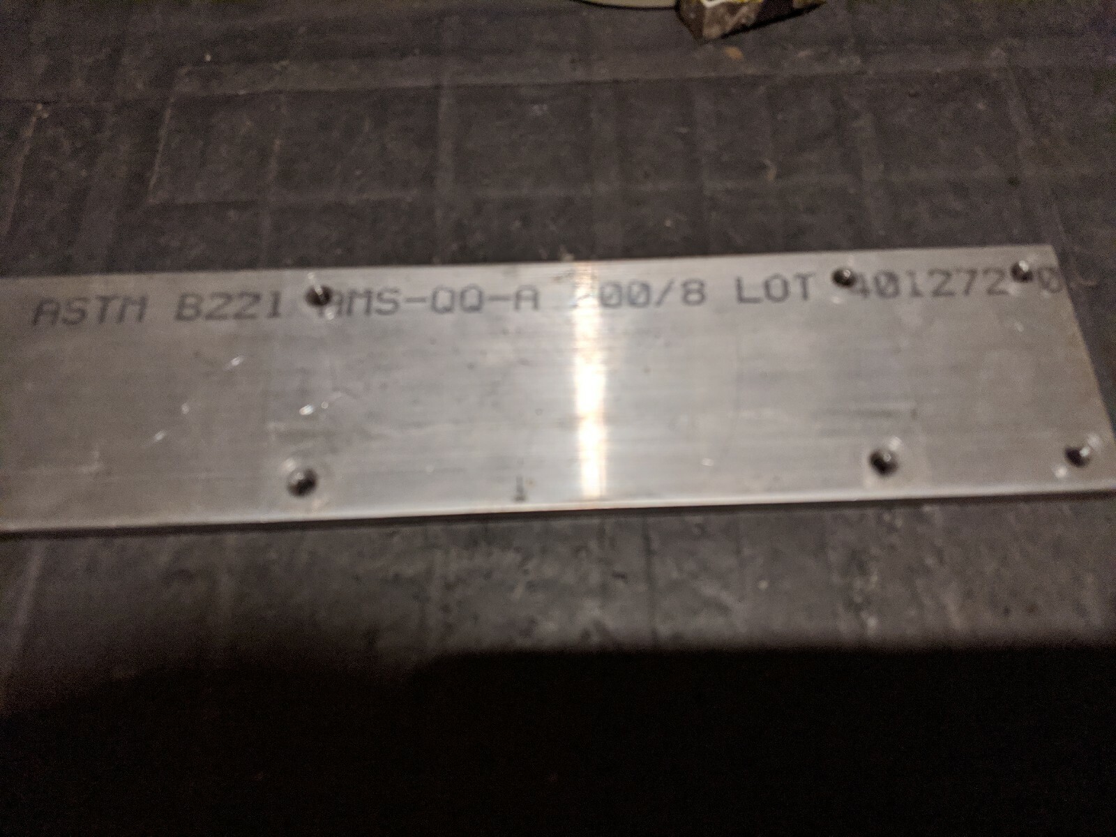 1/4″ X 2-1/2 ” X 15 1/8″ ALUMINUM 6061 FLAT BAR T6511 8 3/16″ tapped holes