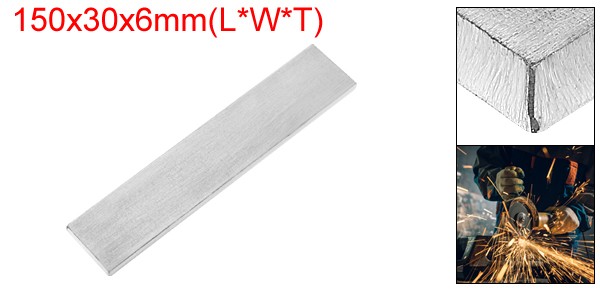 1/4″ Thickness 1-3/16″ Width 6″ Length 316 Stainless Steel Flat Bar Metal Bar