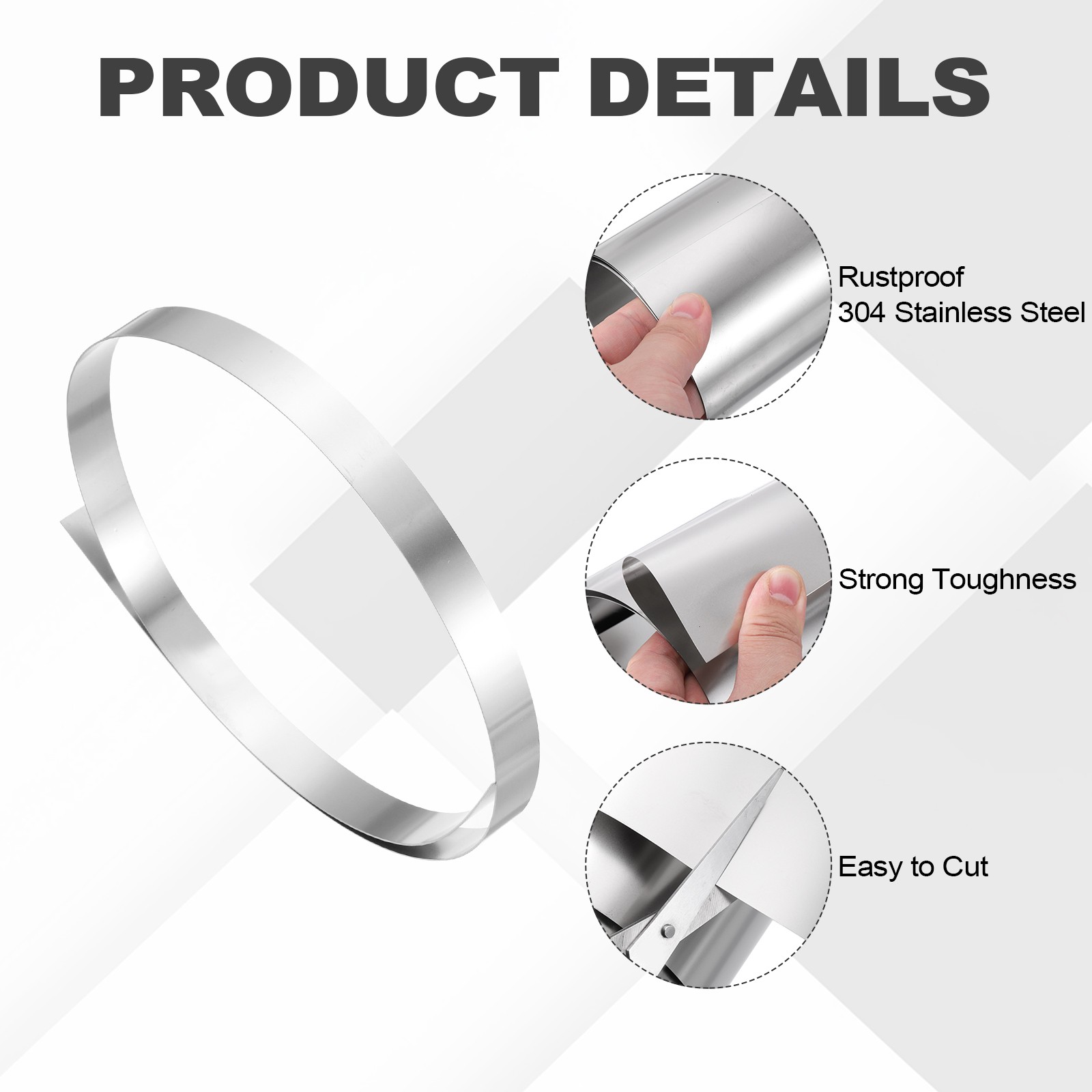 304 Stainless Steel Foil Roll 1.0mm x 20mm x 1m Metal Strip Sheet Silver Tone