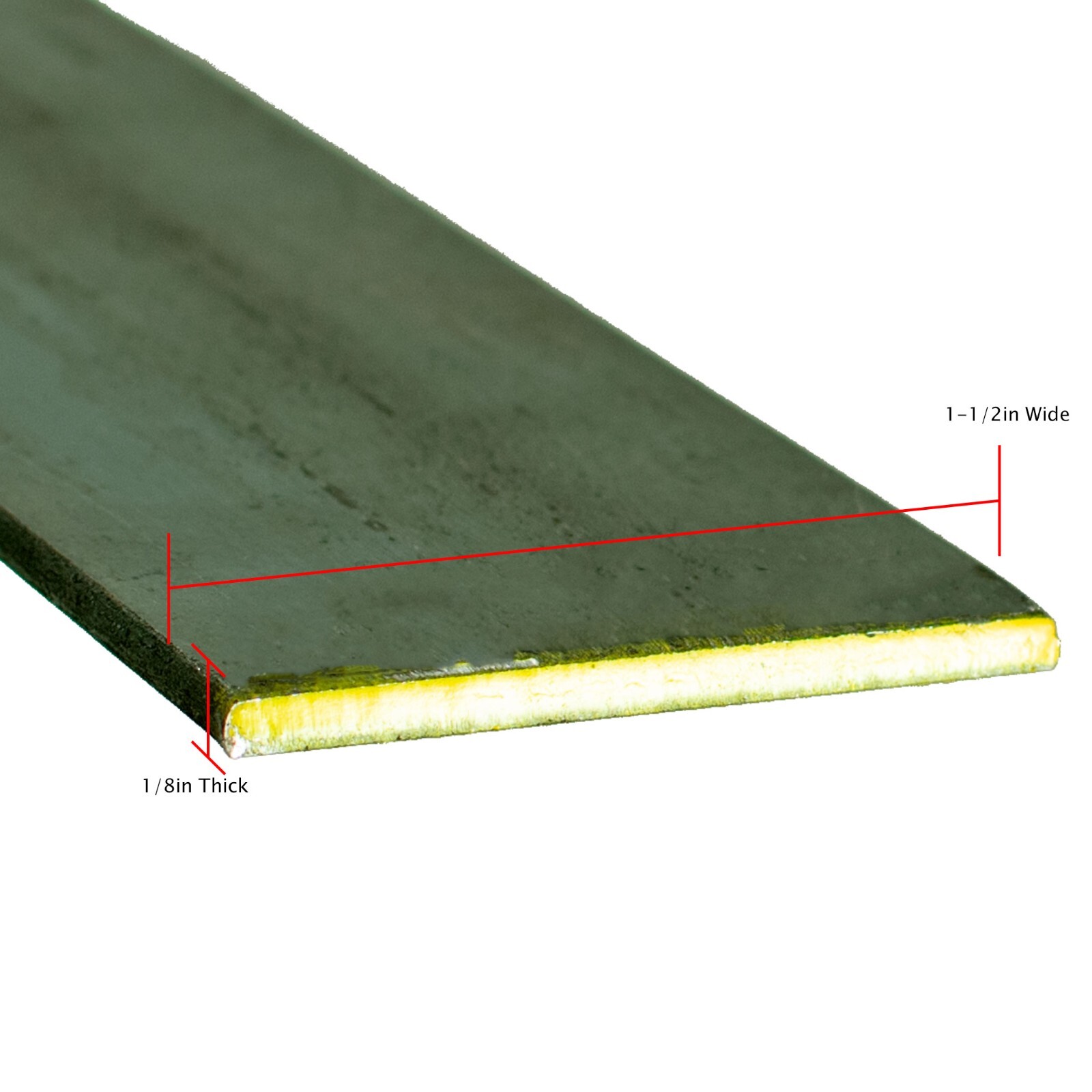 Solid Flat Bar Steel Plate Hot Rolled Plain Metal Stock – 1/8” X 1-1/2” X 3FT