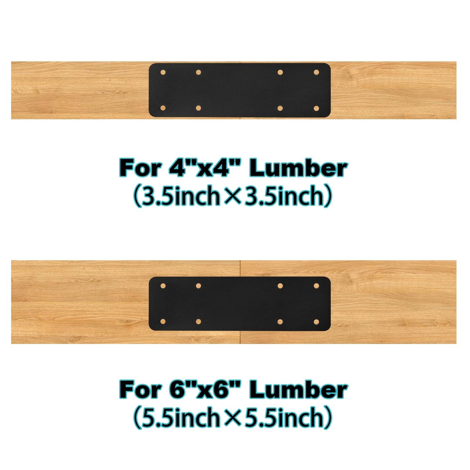 4pcs Steel Flat Plate Connectors 10″x3″ I Shape Bracket Mending Plate for Wood R