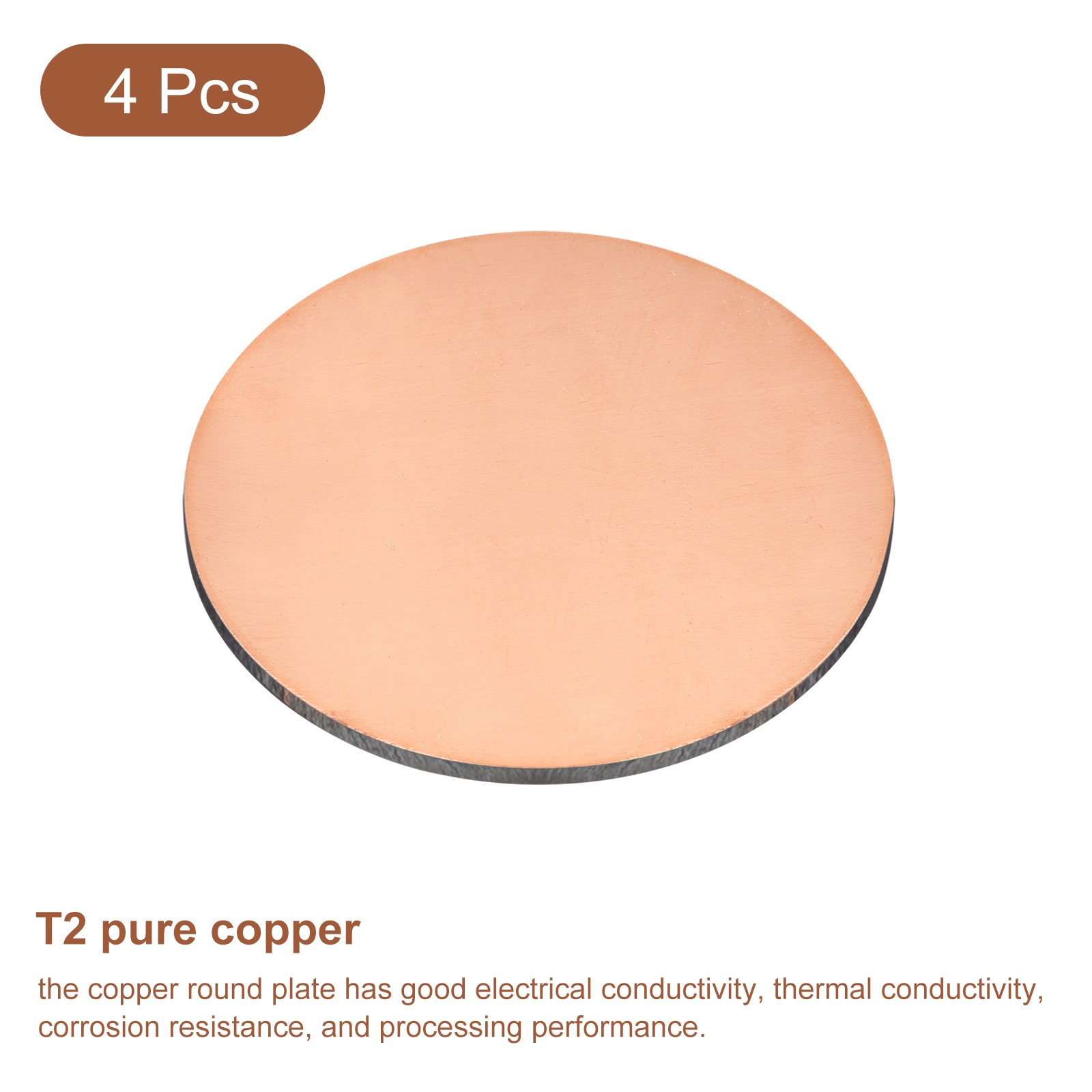 4pcs Pure Copper Sheet 2″ x 0.03″ 20 Gauge T2 Copper Metal Round Plate