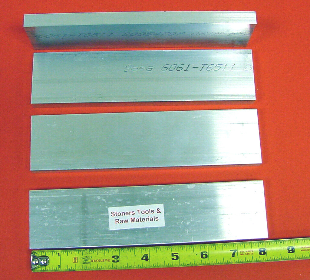4 Pieces 1/2″ X 1-3/4″ ALUMINUM 6061 FLAT BAR 8″ long T6511 Solid Mill Stock New