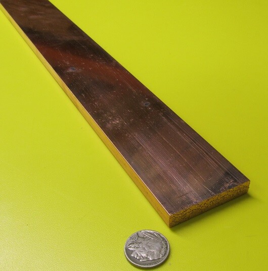 110 Copper Bar,1/8 (H00) to 1/4 Hard (H01).375″ Thick x 2.0″ Wide x 24.0″ Length