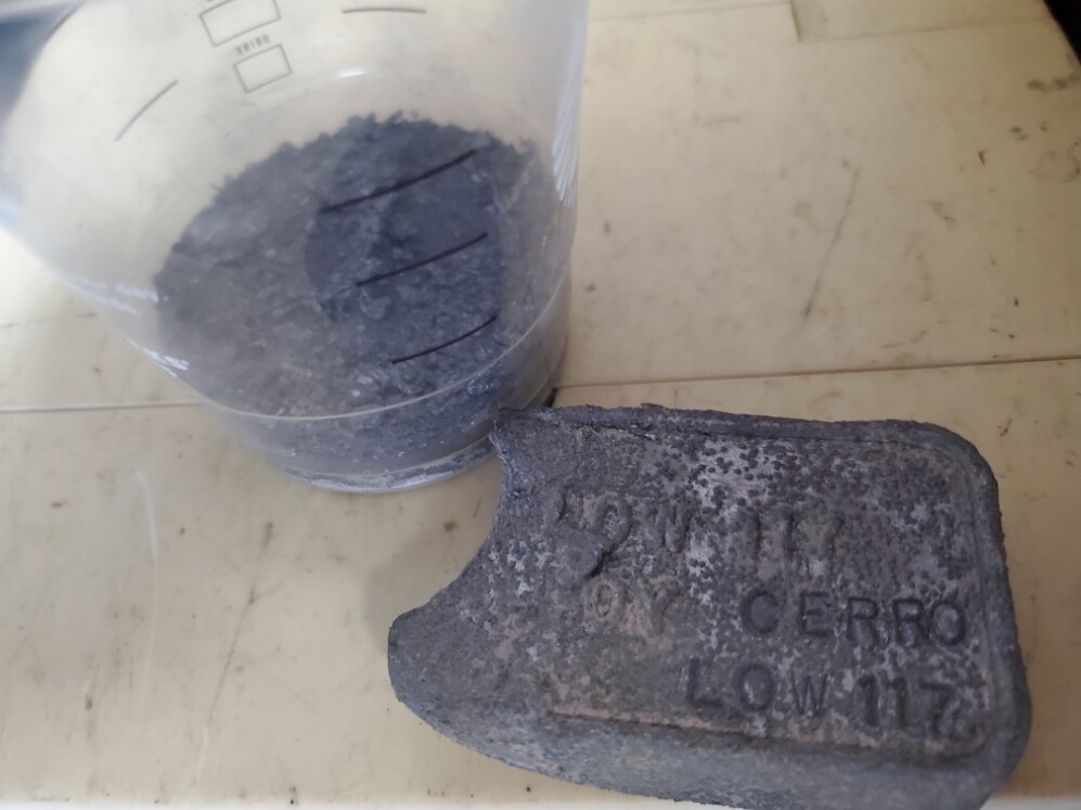 Cerrolow 117° 2 lb. ingot & melt Low Temperature Alloy Bismuth based Eutectic