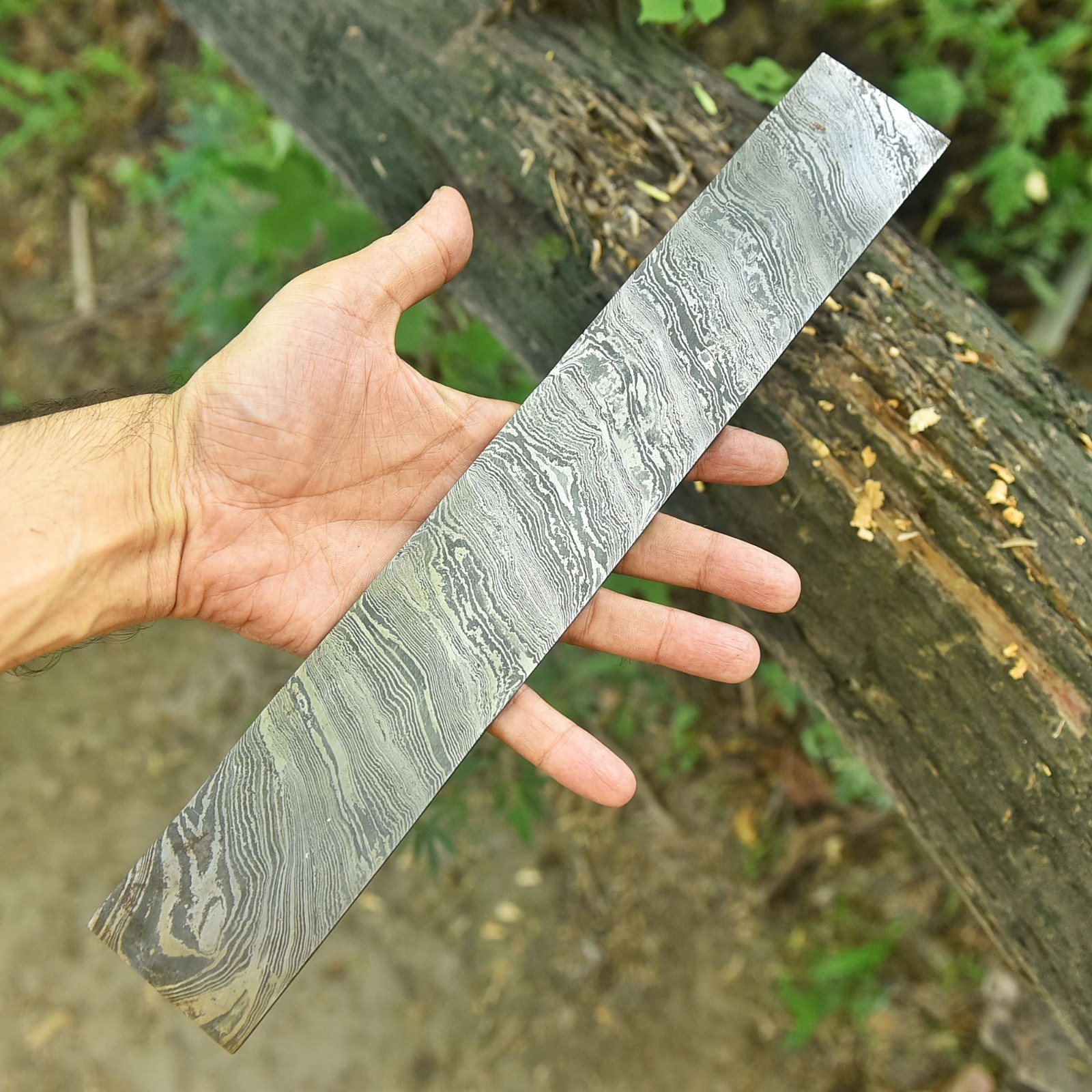 7 MM Hand Forged DAMASCUS STEEL PLATE 14”x 2” Flat Bar Billet Bar