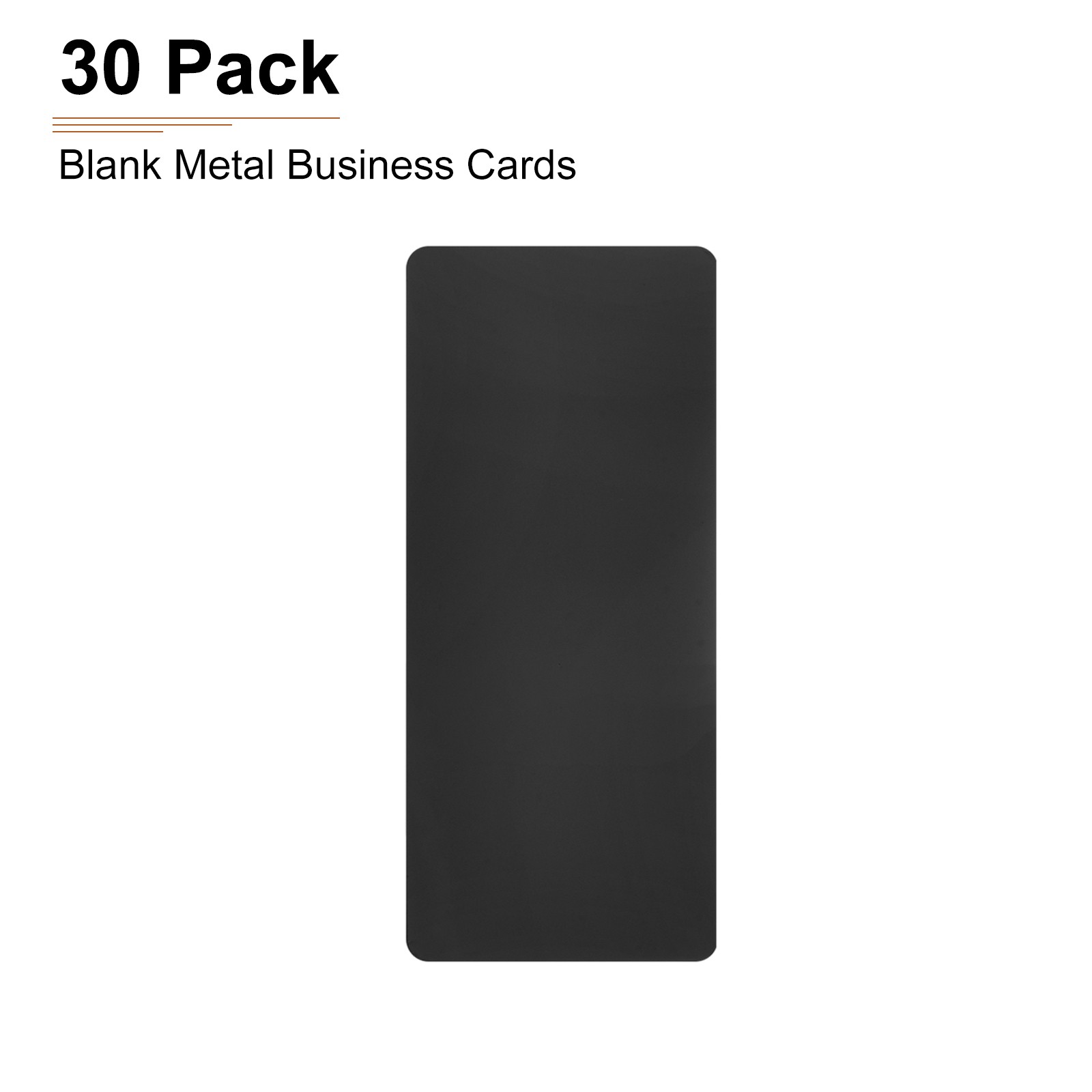 30Pack 50x22x0.3mm Blank Metal Cards Aluminum Baking Paint Blank Name Card Black