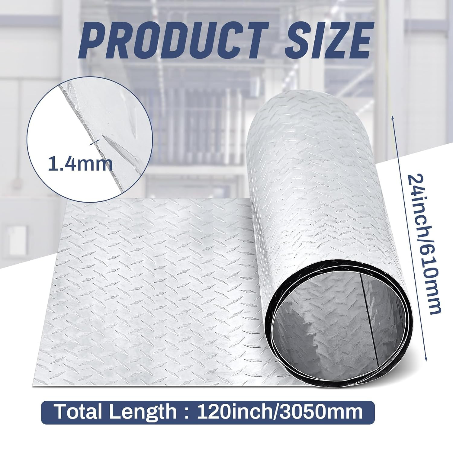 1Pcs Aluminum Diamond Plate Sheet, Heavy Duty Tread Plate Aluminum Sheet Metal f