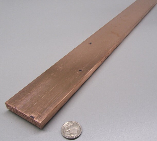 110 Copper Bar,1/8 (H00) to 1/4 Hard (H01).375″ Thick x 2.0″ Wide x 24.0″ Length