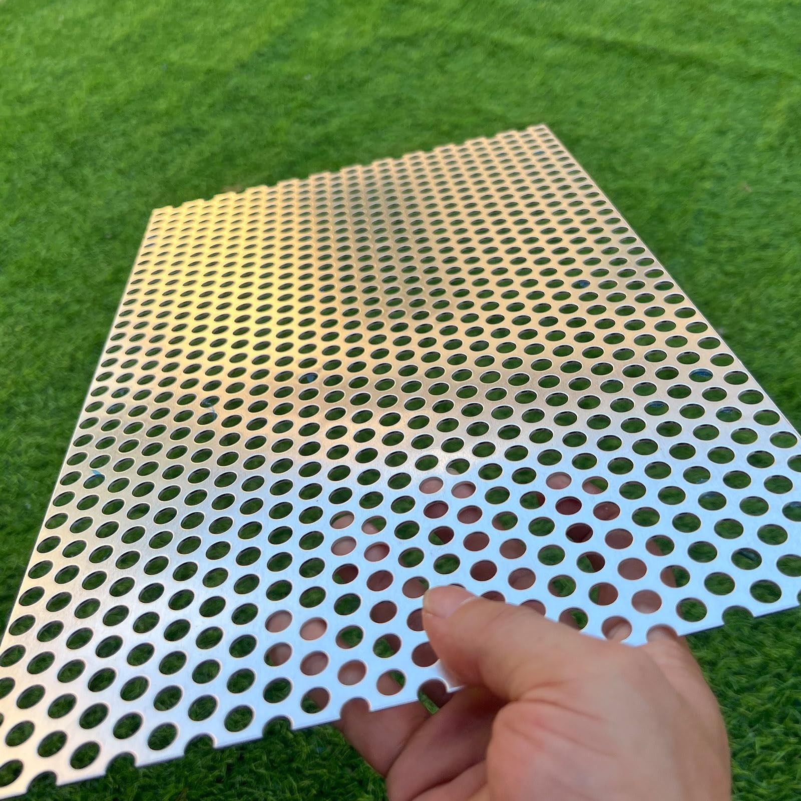 Aluminum Perforated Metal Sheets 16 Gauge 8mm Opening Mesh Screen 16×10 Inch