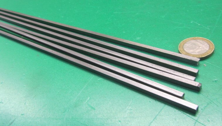 1018 Steel Square Bar, 1/8″ Thick x 1/8″ Wide x 36″ Length, 6 Pcs