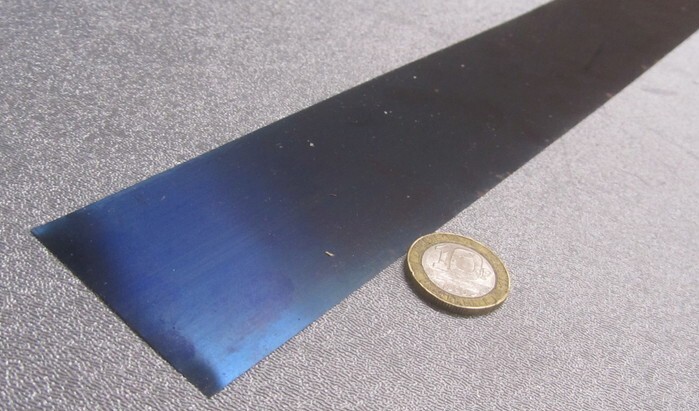 1095 Hard Blue Tempered Spring Steel Shim .050″ Thick x 2.00″ Width x 300″ Long