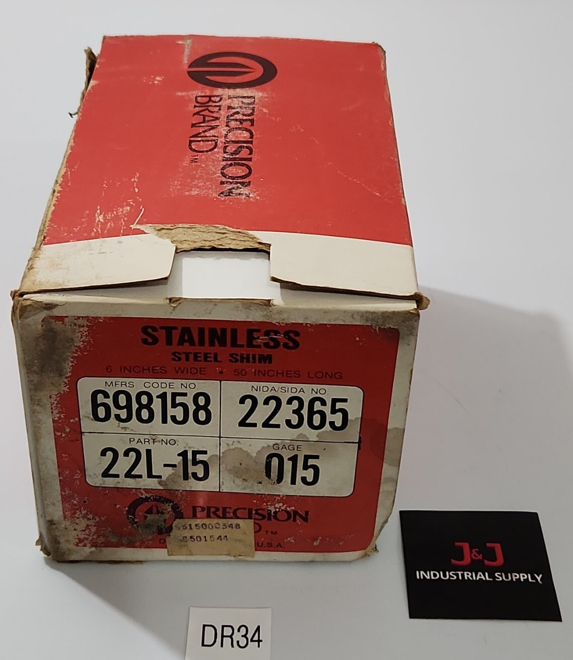 *BRAND NEW* Precision Brand 22L-15 Stainless Shim .015 Gage 6″x50″ + Warranty!