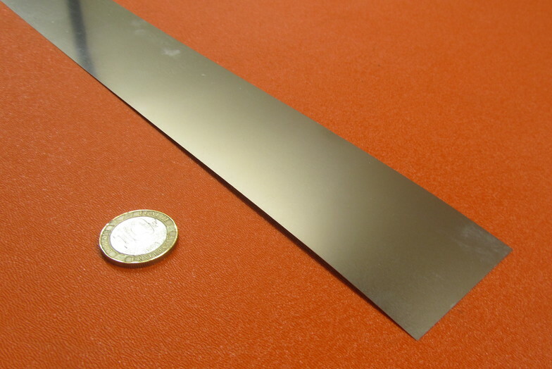 301 Stainless Steel Sheet Shim, .002″ (+/-.0002″) x 2.0″ x 5 Foot Length