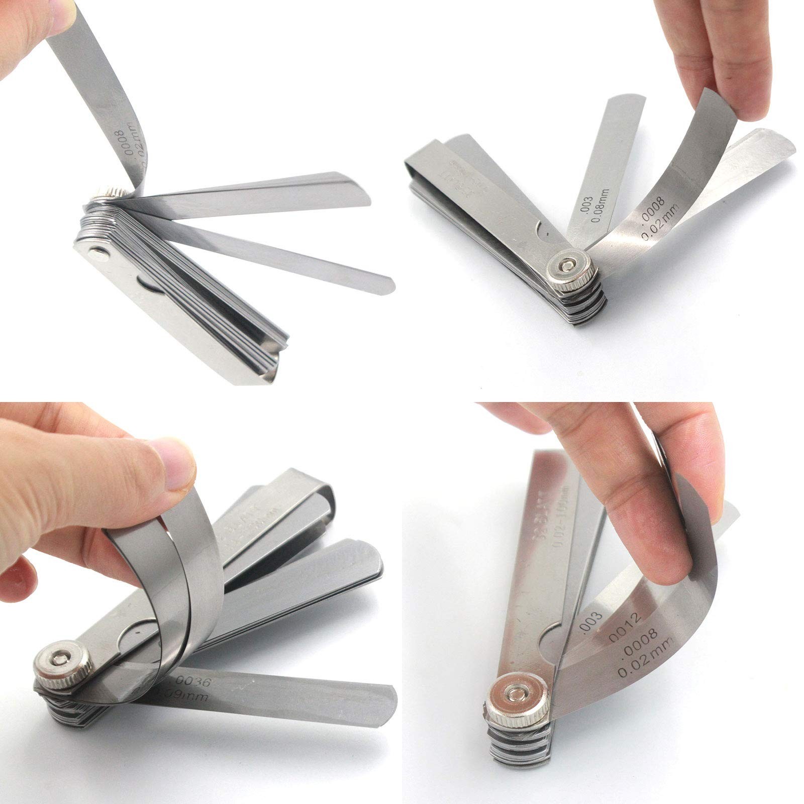 Stainless Steel Feeler Gauge Universal Standard SAE and Metric Offset Valve T…
